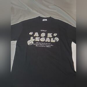 Off-White Black 'ASK LEGAL' Graphic Tee